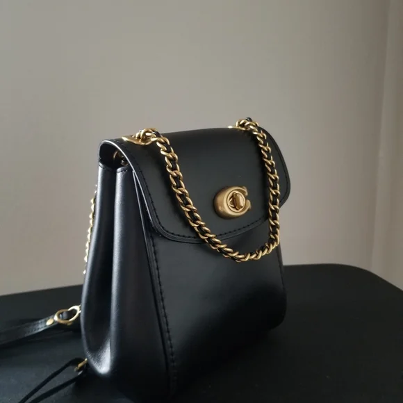 Coach Black Backpack with Gold Chain - Picture 2 of 9